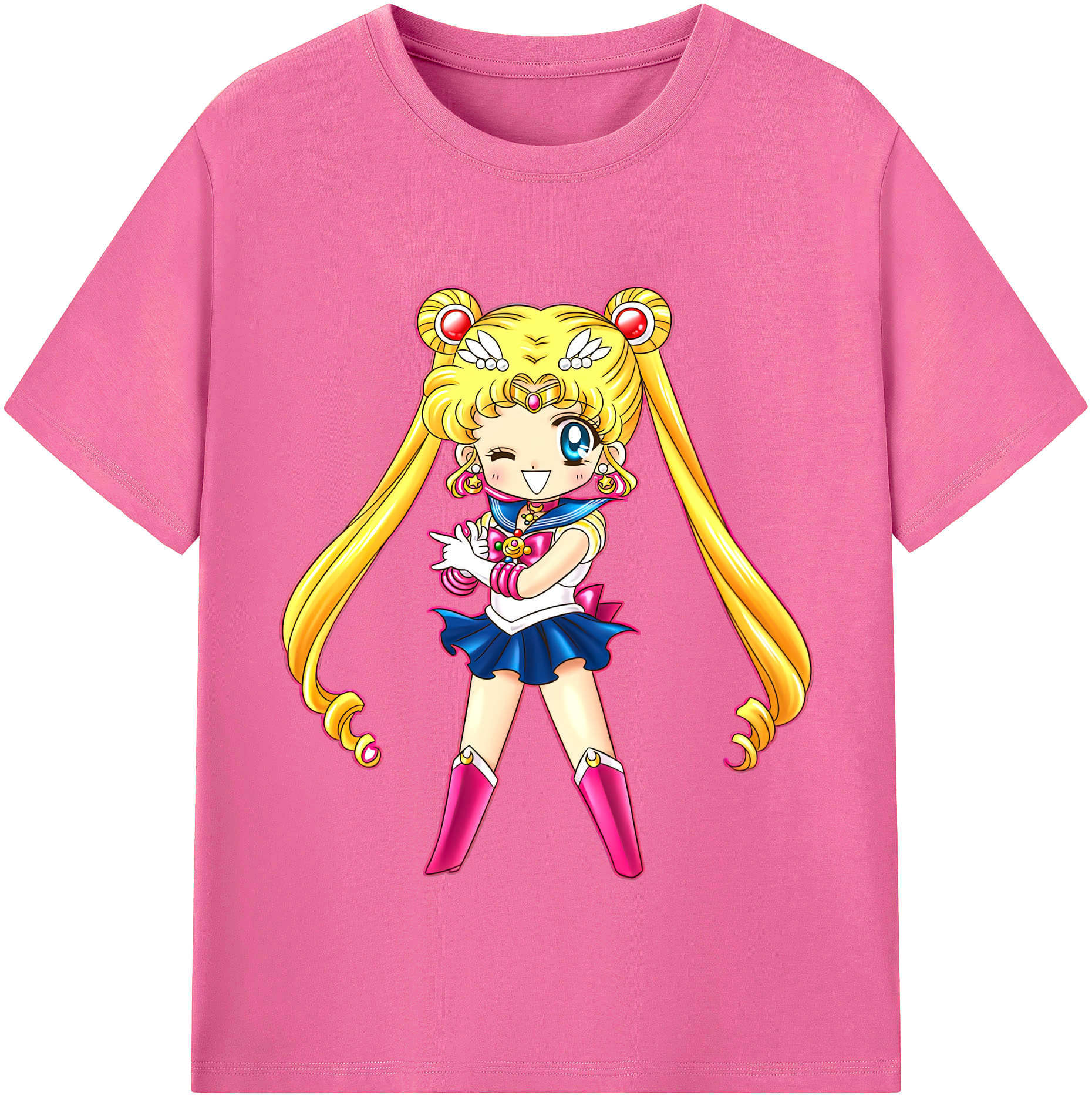 （画像用） 美少女戦士セーラームーン 月野 うさぎ つきの うさぎ Sailor Moon Tsukino Usagi レディースカジュアルプリントTシャツ（綿100％）